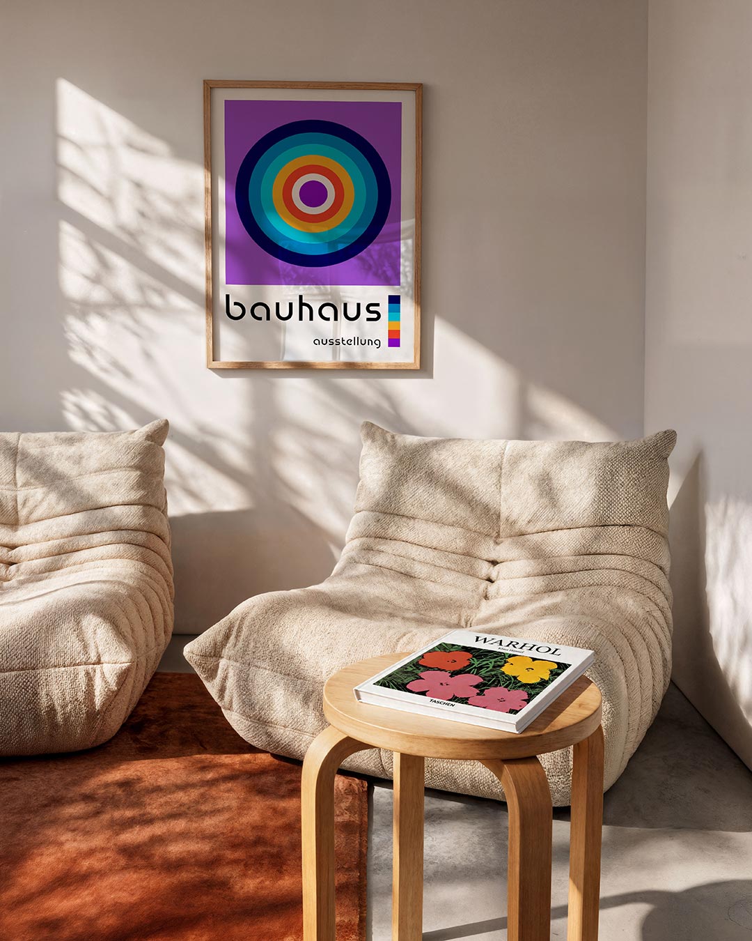 Cirkelvormen en kleur – geometrische Bauhaus poster in staand formaat