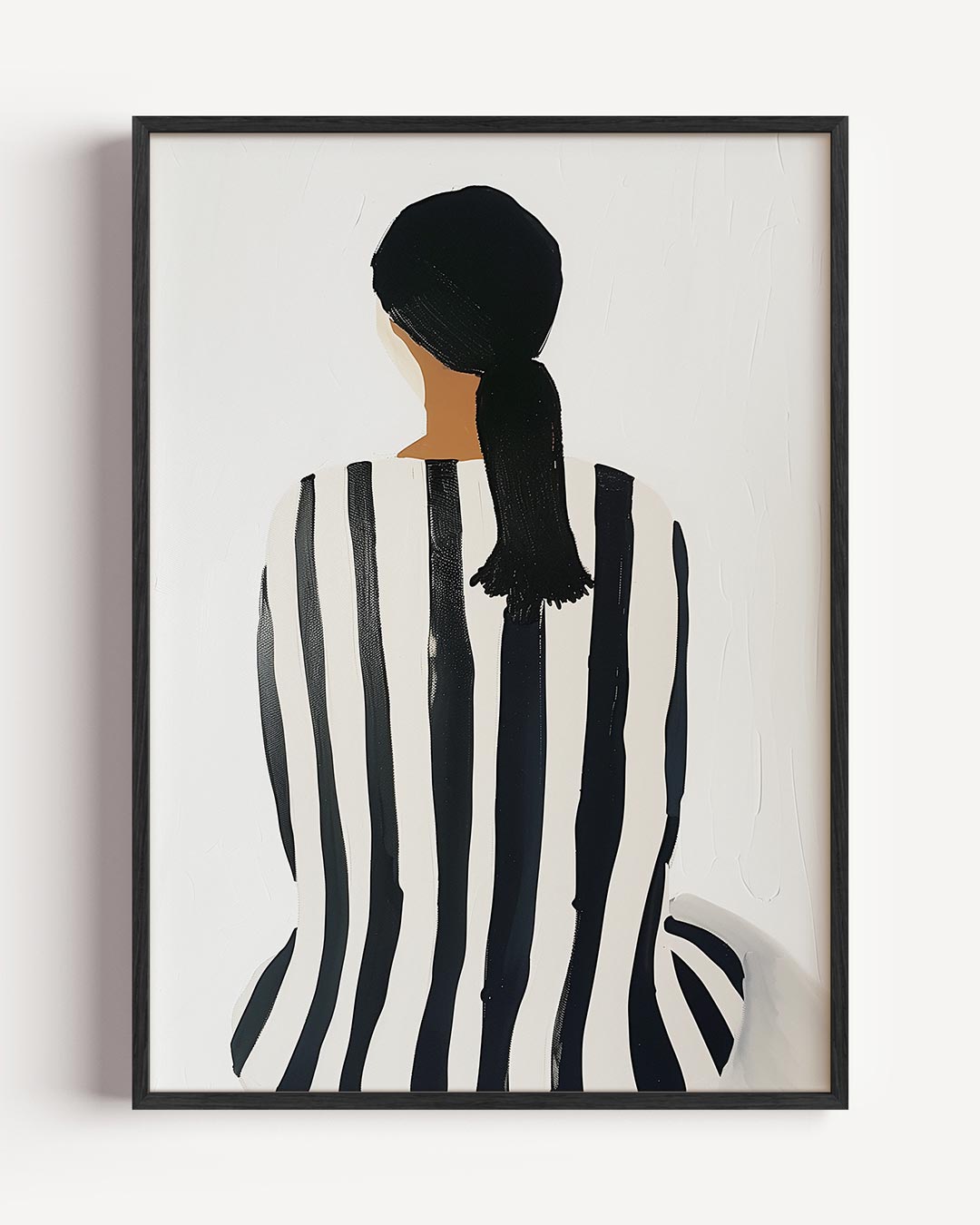 Stijlvolle Gestreepte Elegantie – zomer portret poster als wanddecoratie
