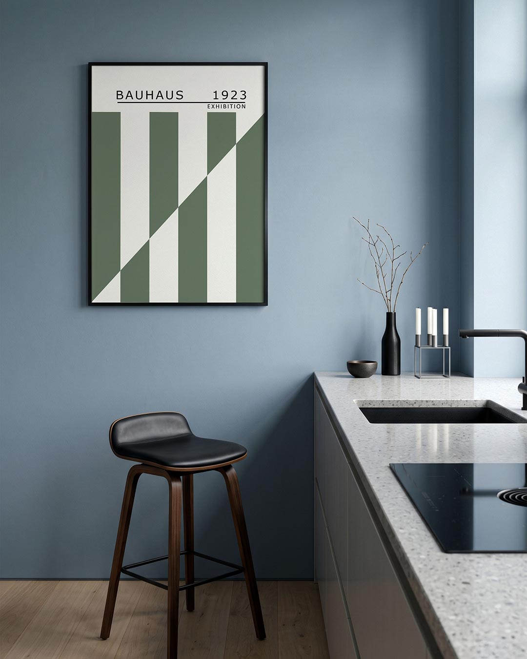 – geometrische Bauhaus poster in staand formaat