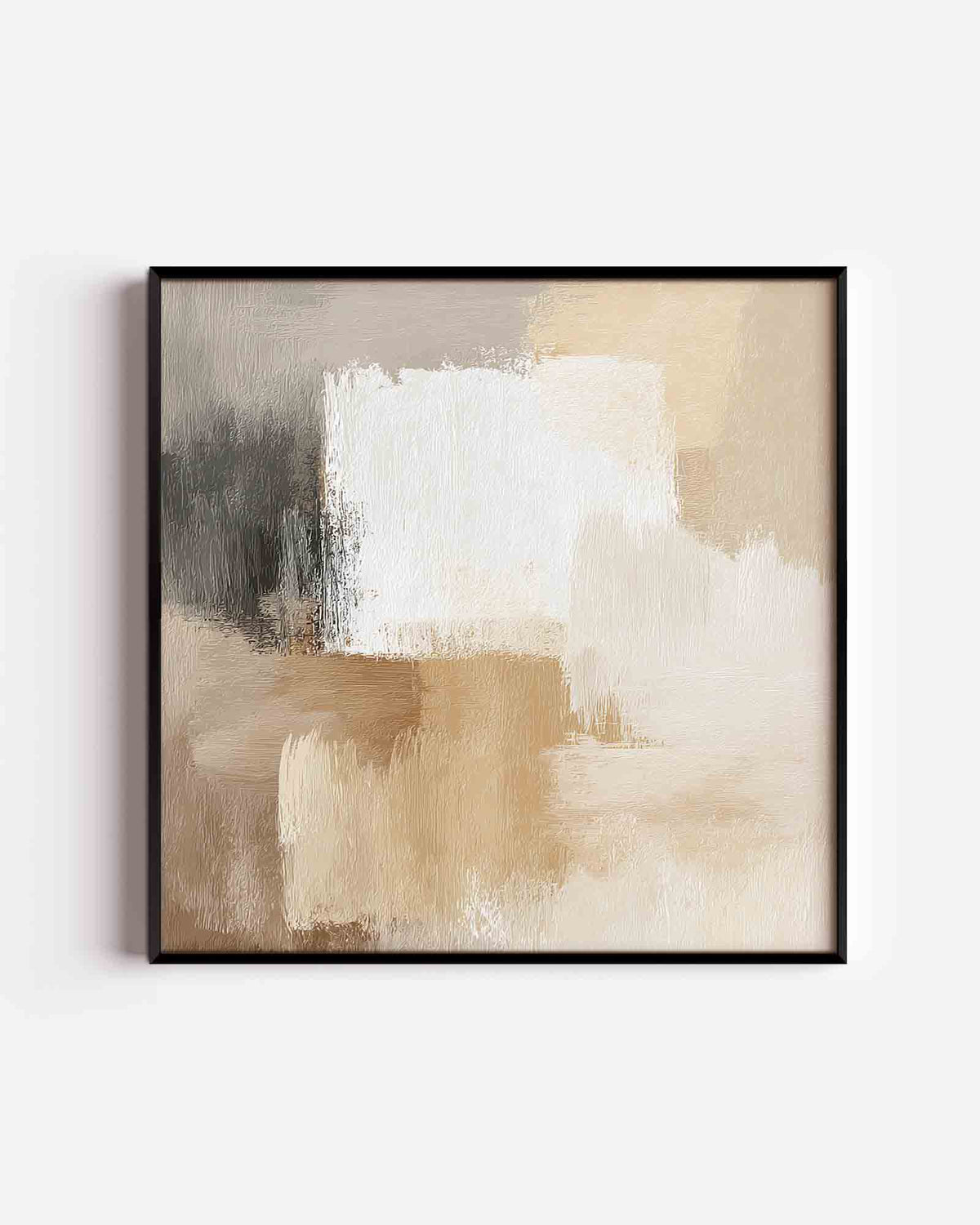 Abstracte beige en grijze – abstracte textuur vierkante poster als wanddecoratie