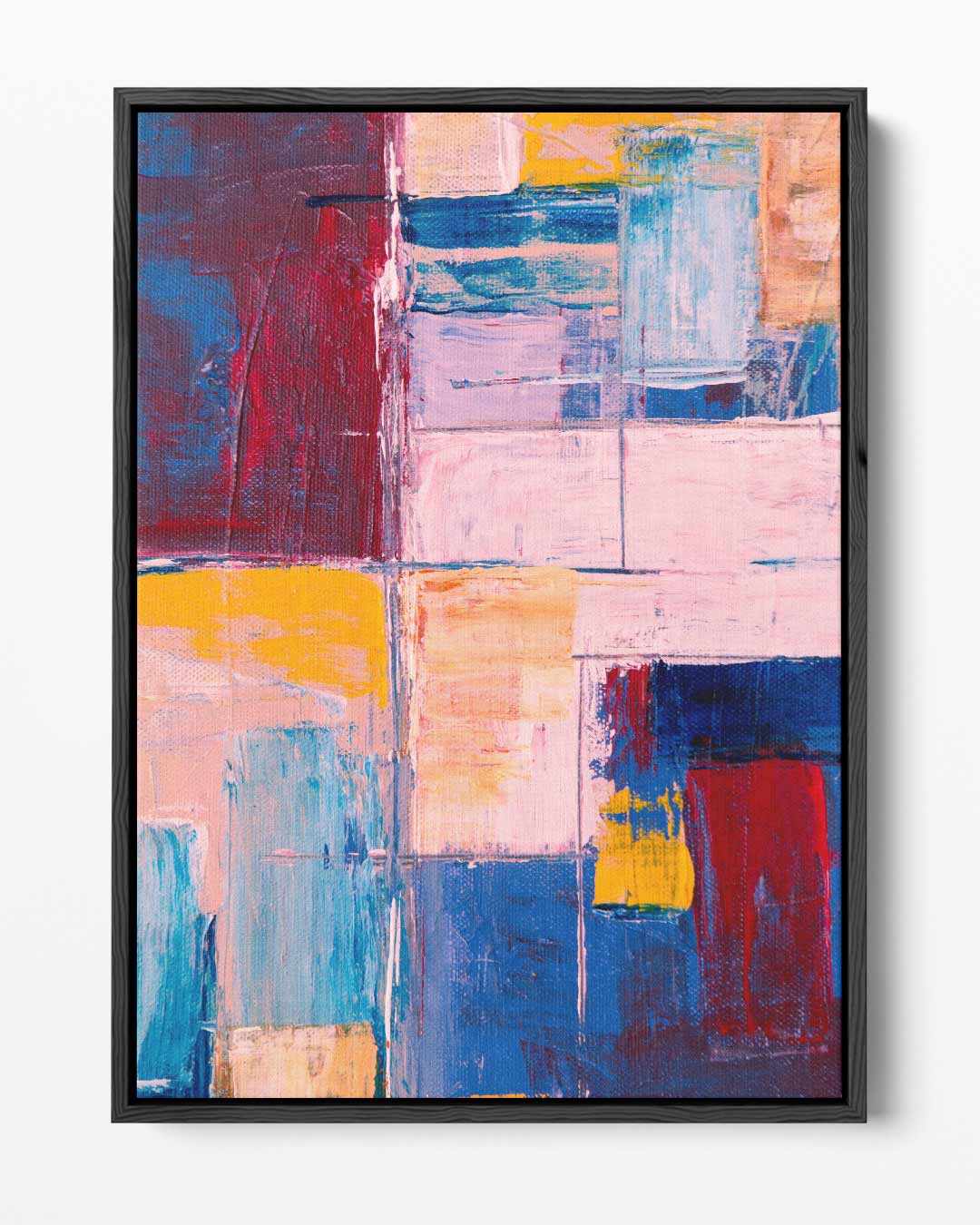 Kleurrijke Abstracte Compositie – portret kunstwerk als wanddecoratie