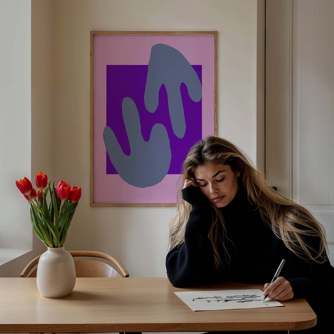 Creatieve Abstracte Handen – staande muurposter met kleurrijke abstracte vormen