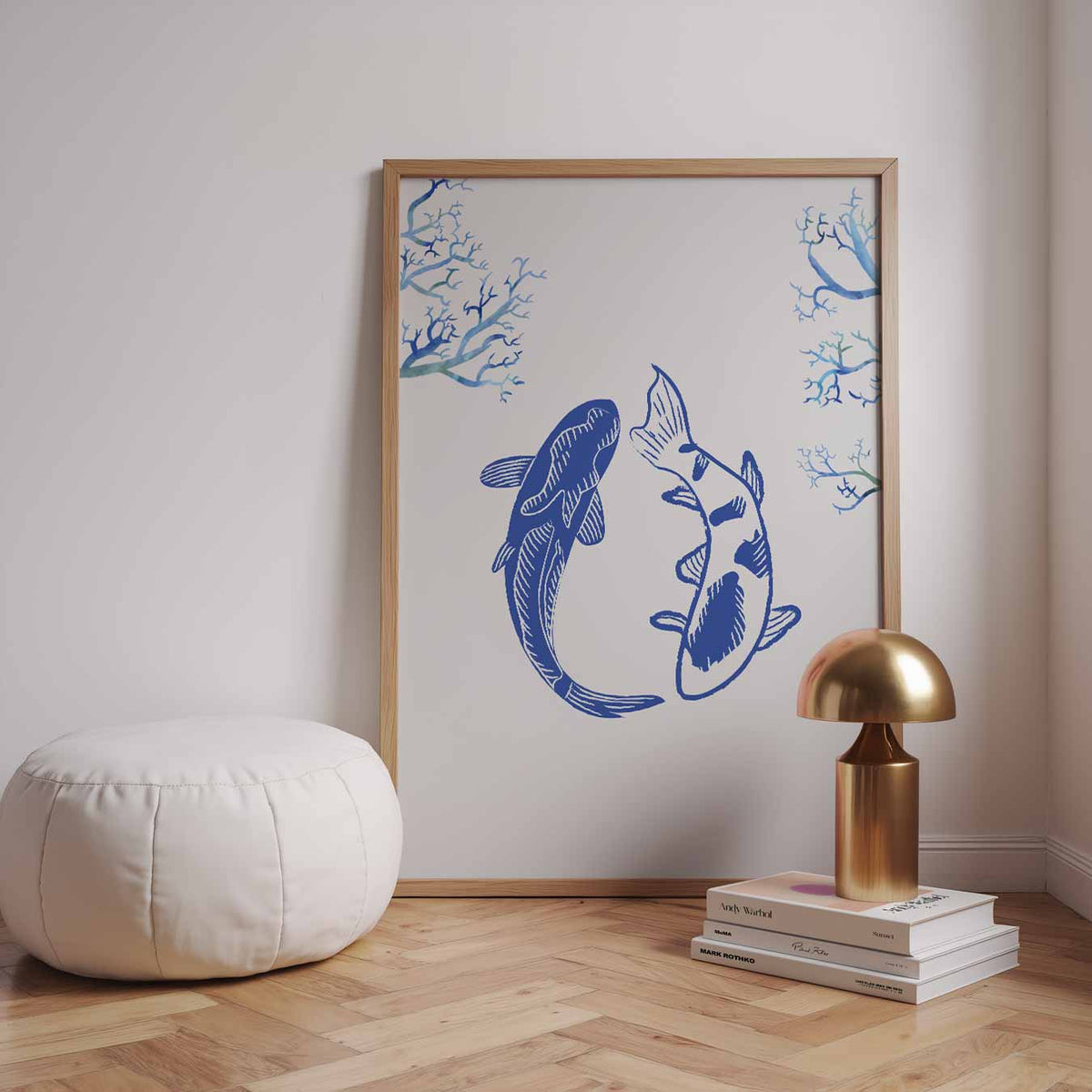 Sereen Koi Koppel – zomerse wandkunst als portret poster