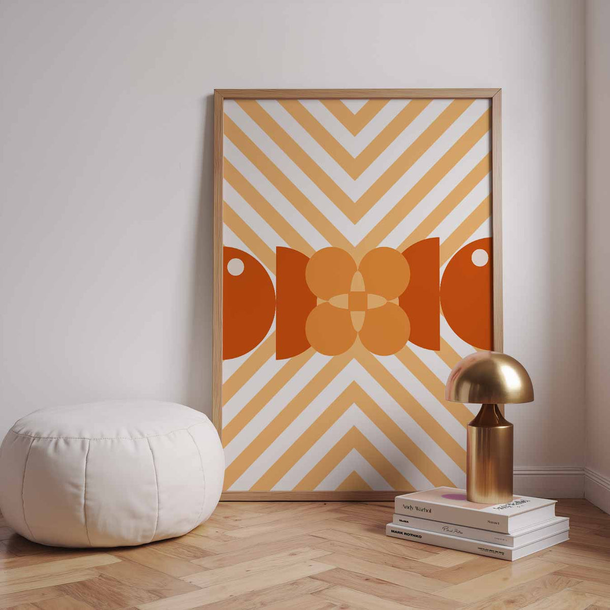Retro Bloemen Vibes – staande kleurrijke abstracte wanddecoratie van WallArtistic