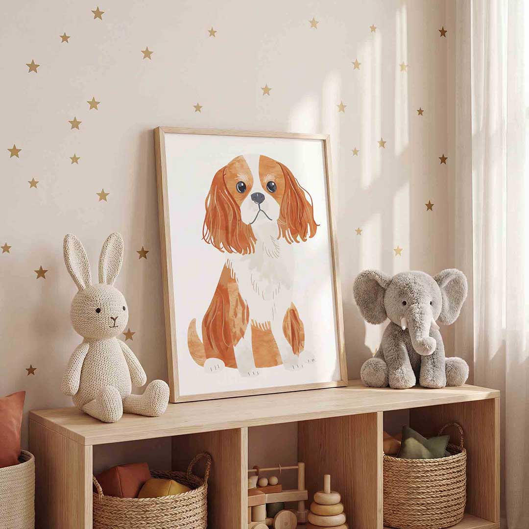 Hond met lange oren – staande kinderkamer wanddecoratie van WallArtistic