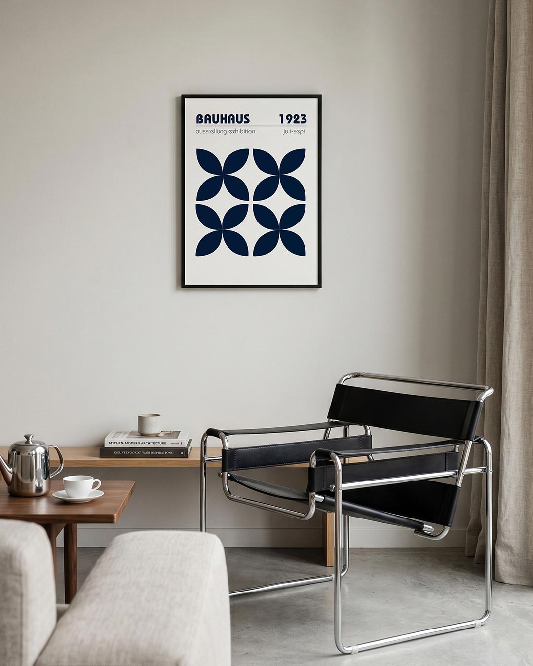 Vormritme en kleur – geometrische Bauhaus poster in staand formaat