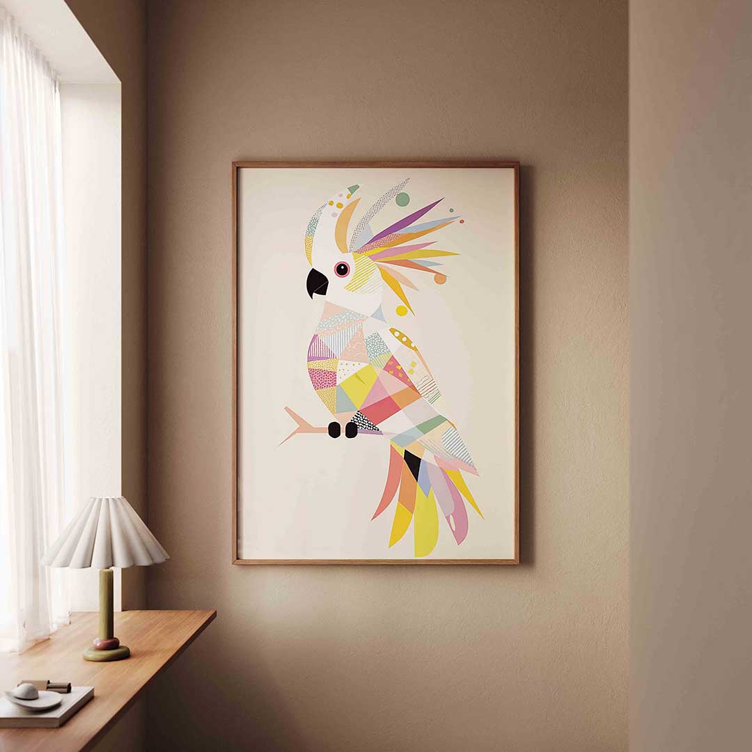 Gekleurde papegaai – staande jungle wanddecoratie van WallArtistic