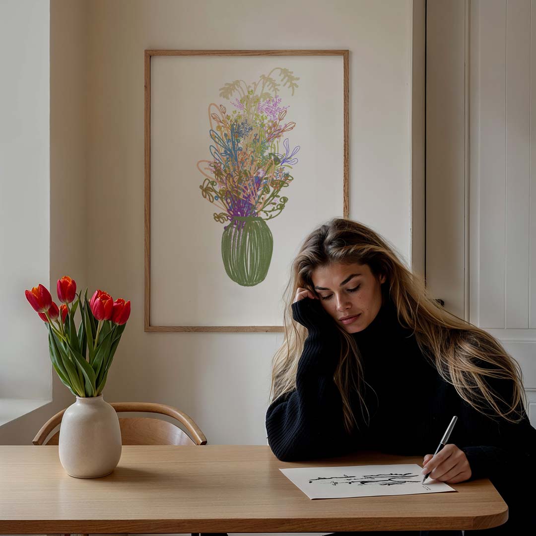 Kleurrijke Bloemenpracht – bloemen poster in staand formaat