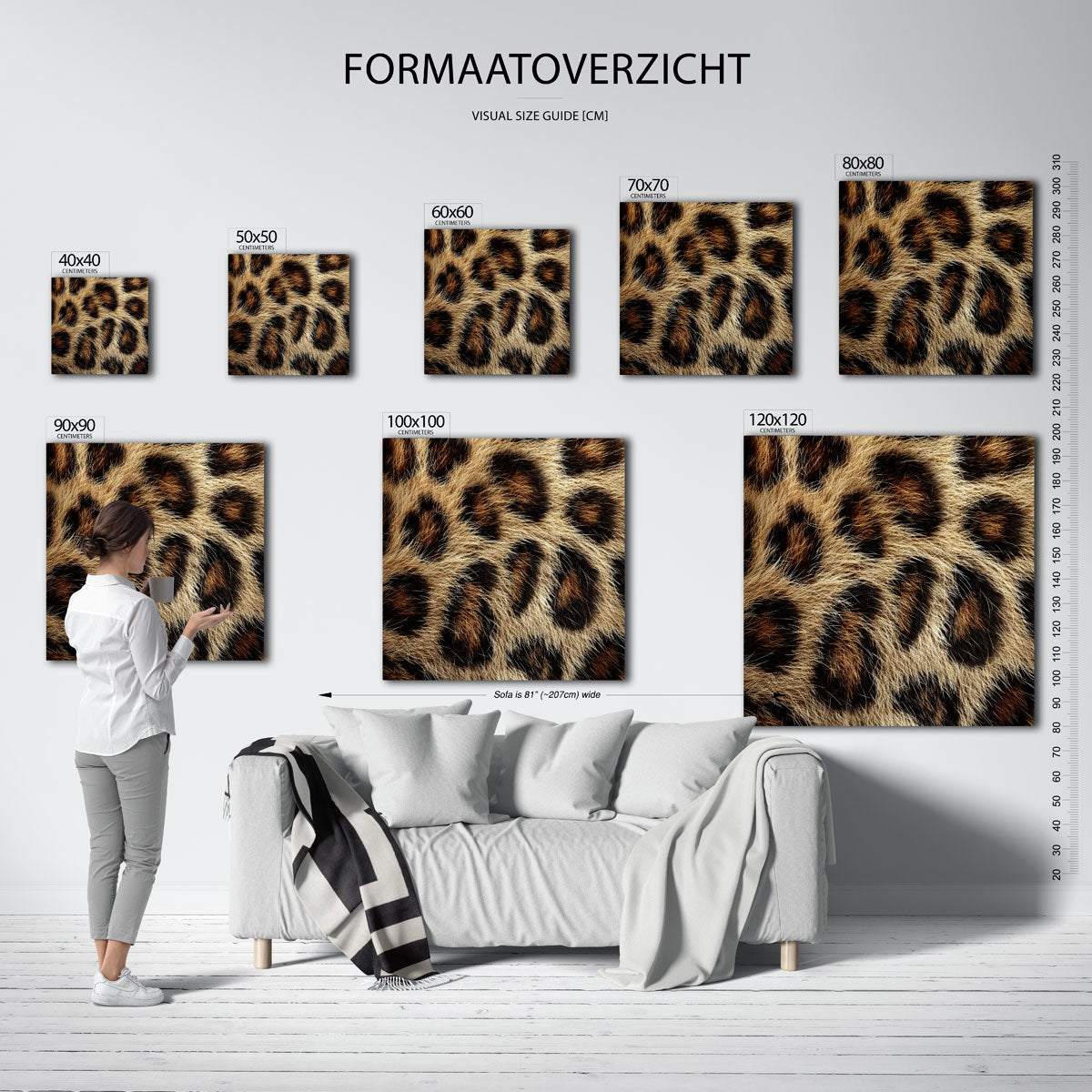 Luipaardprint – vierkante muurposter met jungle thema