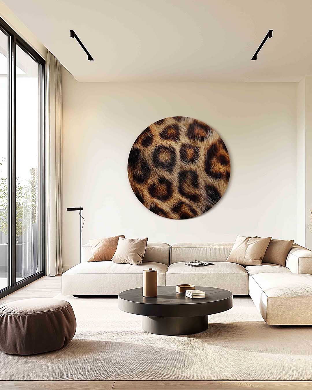 Luipaardprint – safari muurcirkel als ronde wanddecoratie