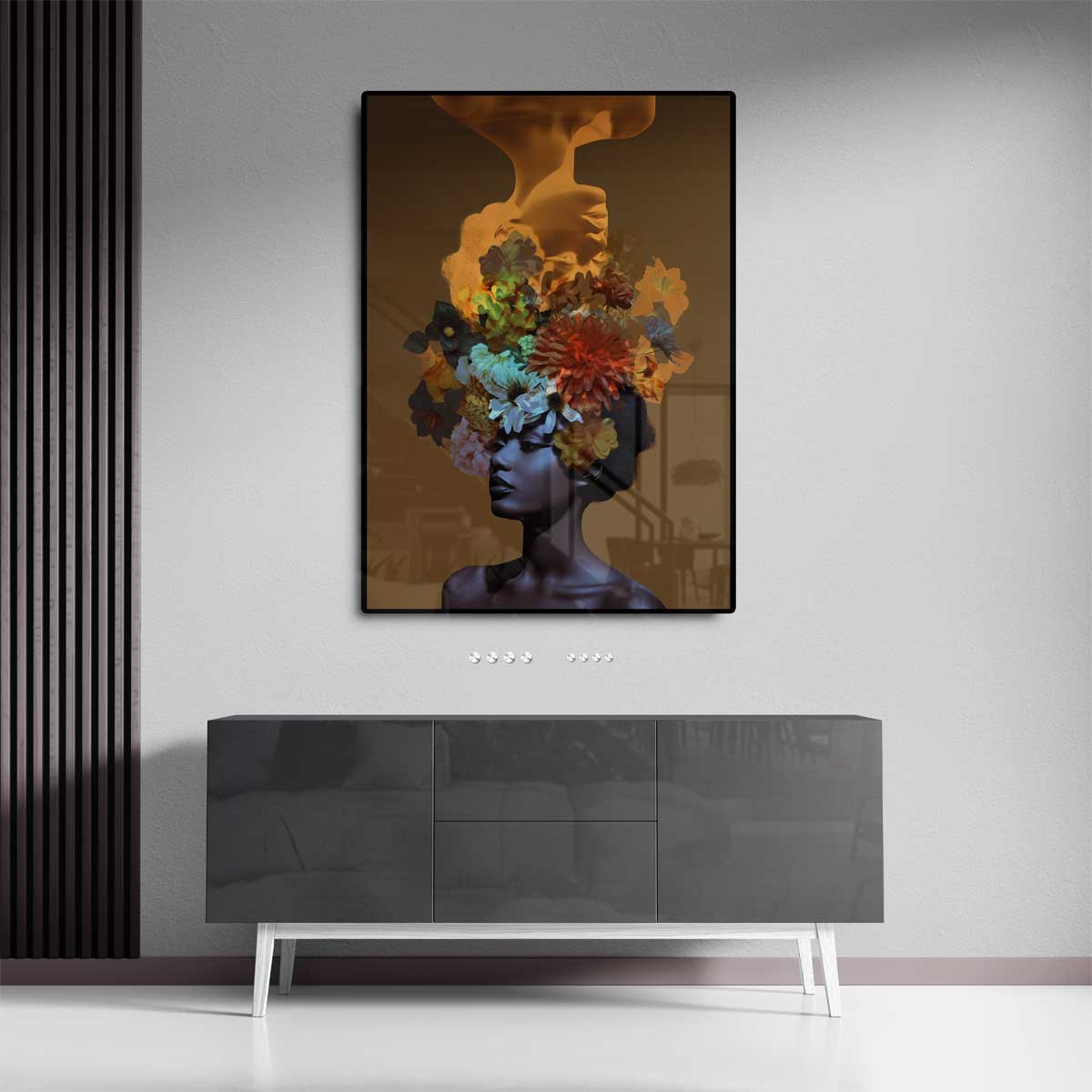 Bloemendroom Portret – dibond wanddecoratie in staand formaat