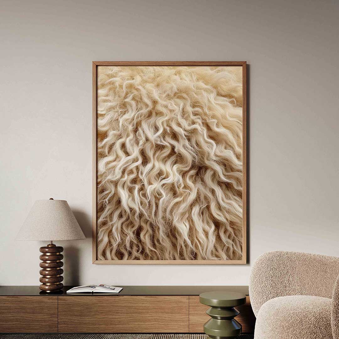 Golvend beige haar – safari poster in staand formaat