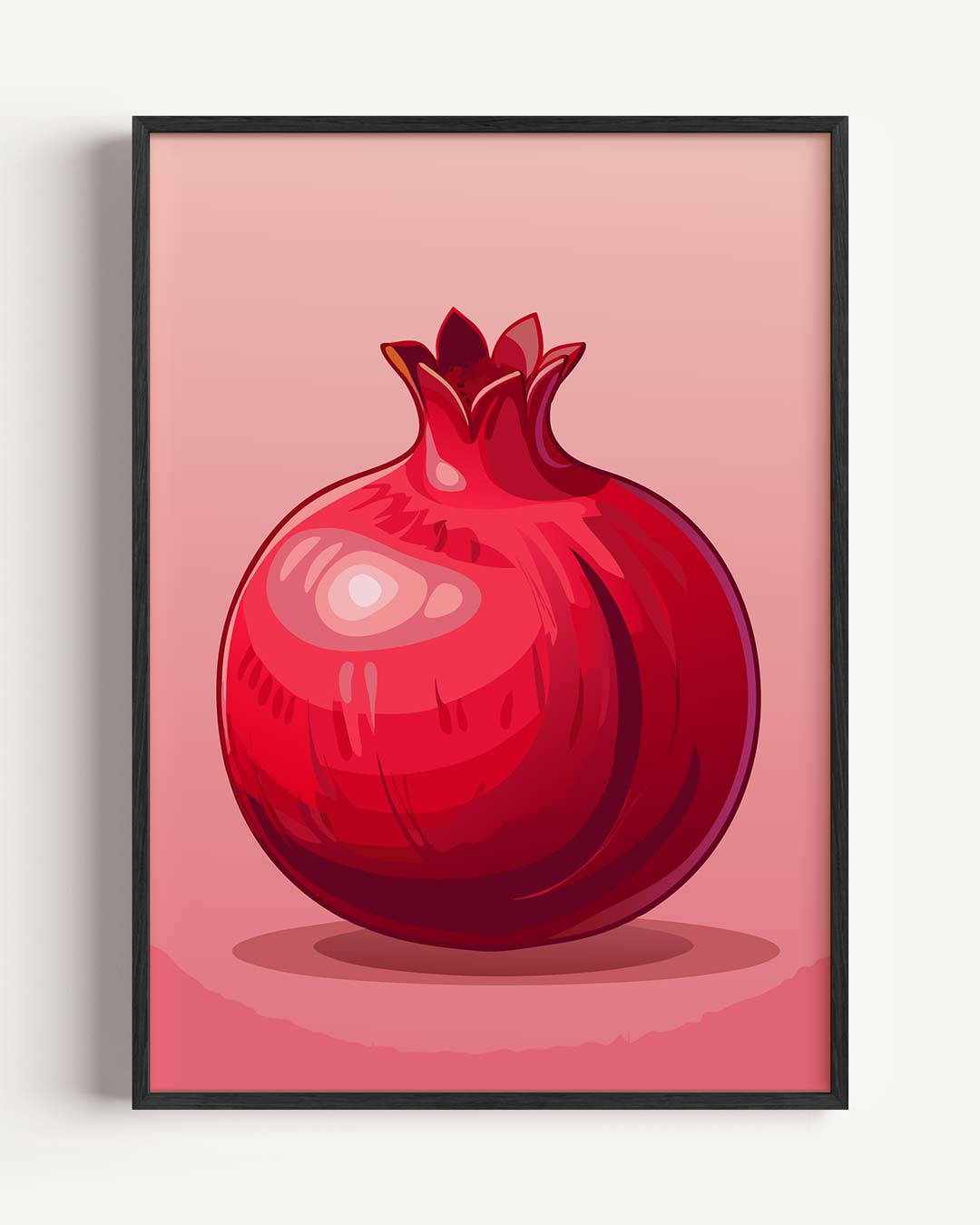 Stijlvolle Granaatappel Illustratie – keuken portret poster als wanddecoratie