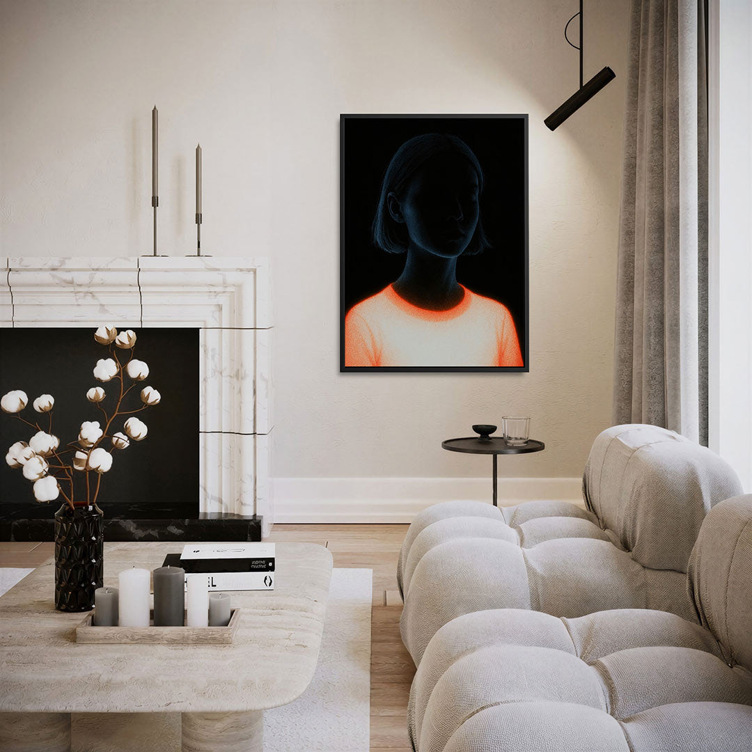 Neon silhouet portret – moderne staande wandkunst