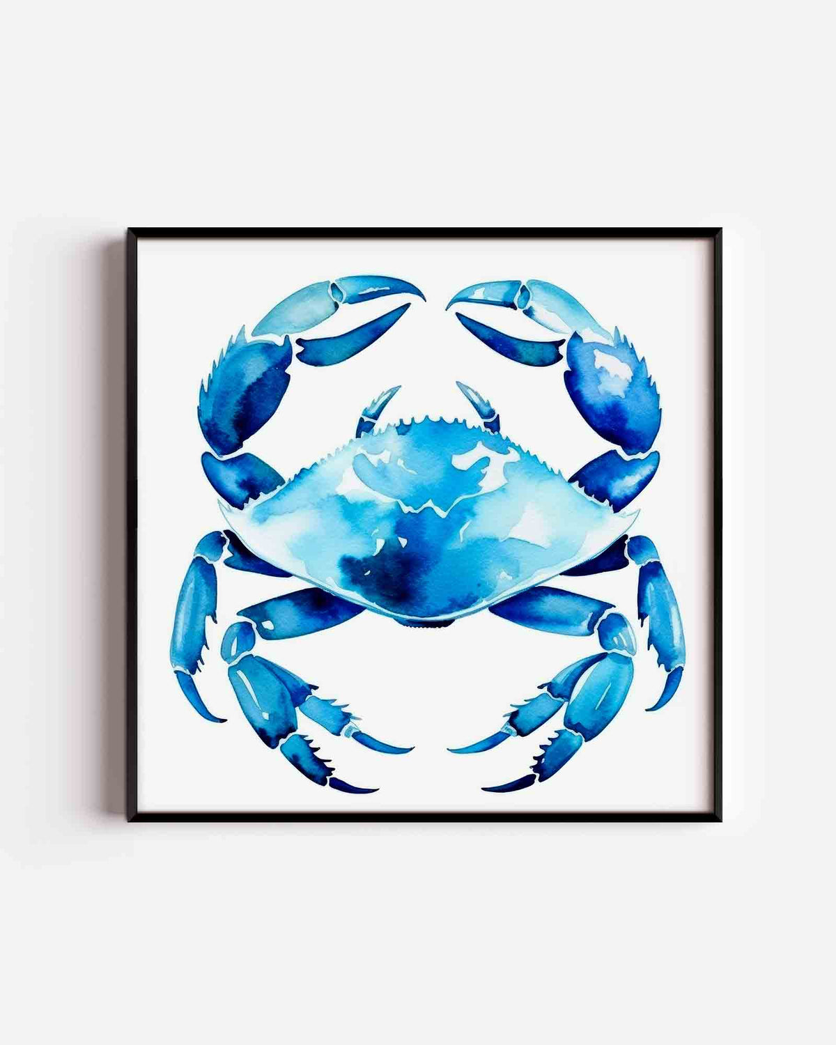 Blauwe krab – kleurrijke illustratie poster als wanddecoratie
