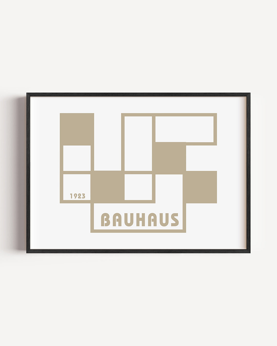 Vorm en vlakken – liggende Bauhaus poster als wanddecoratie