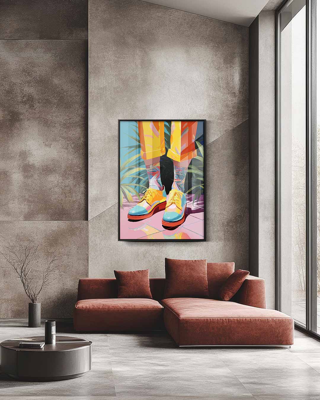 Kleurrijke Sokker Fantasie – staande wandkunst voor woonkamer of interieur