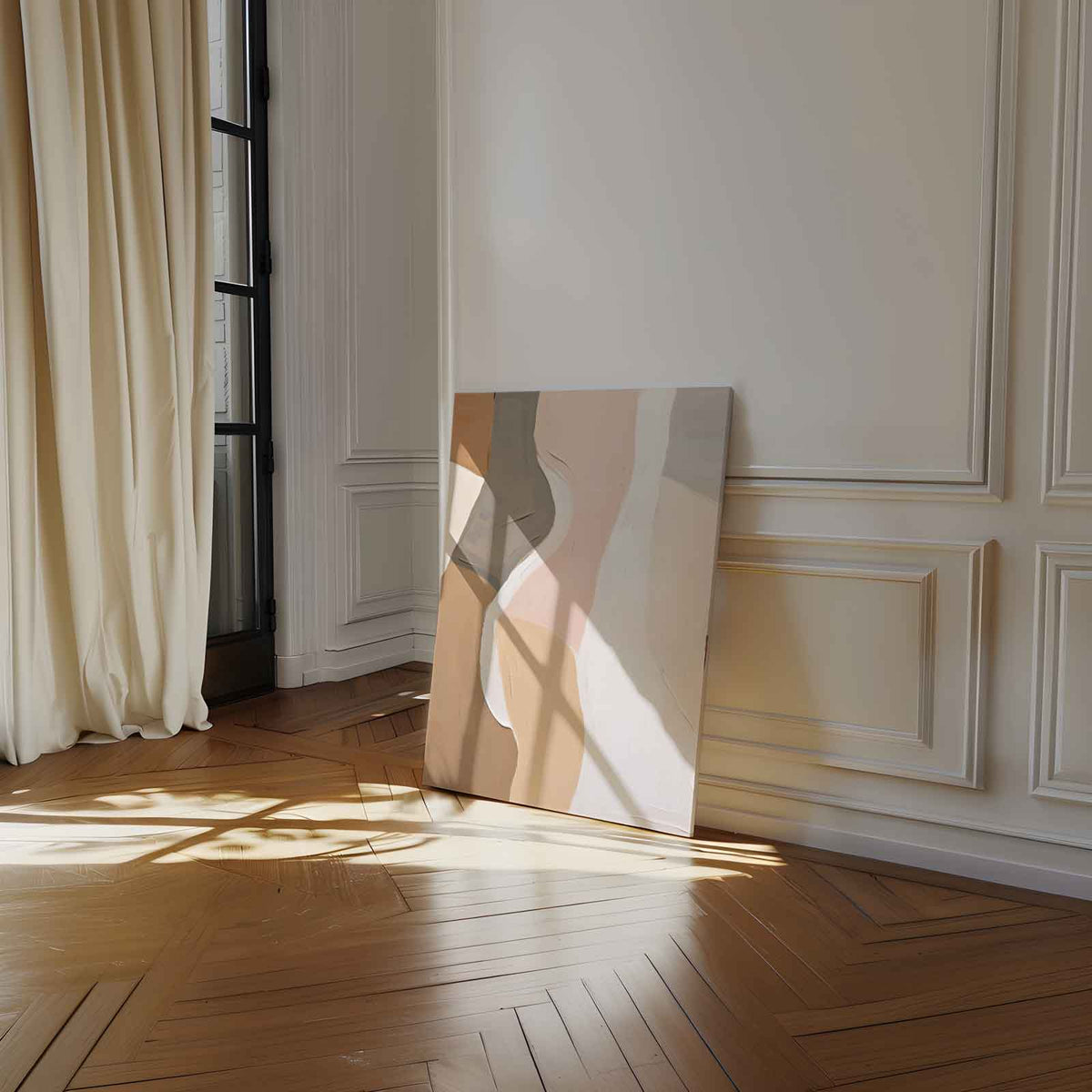 Abstracte Vormen in Zachte Tinten – portret kunstwerk als wanddecoratie, afbeelding 14