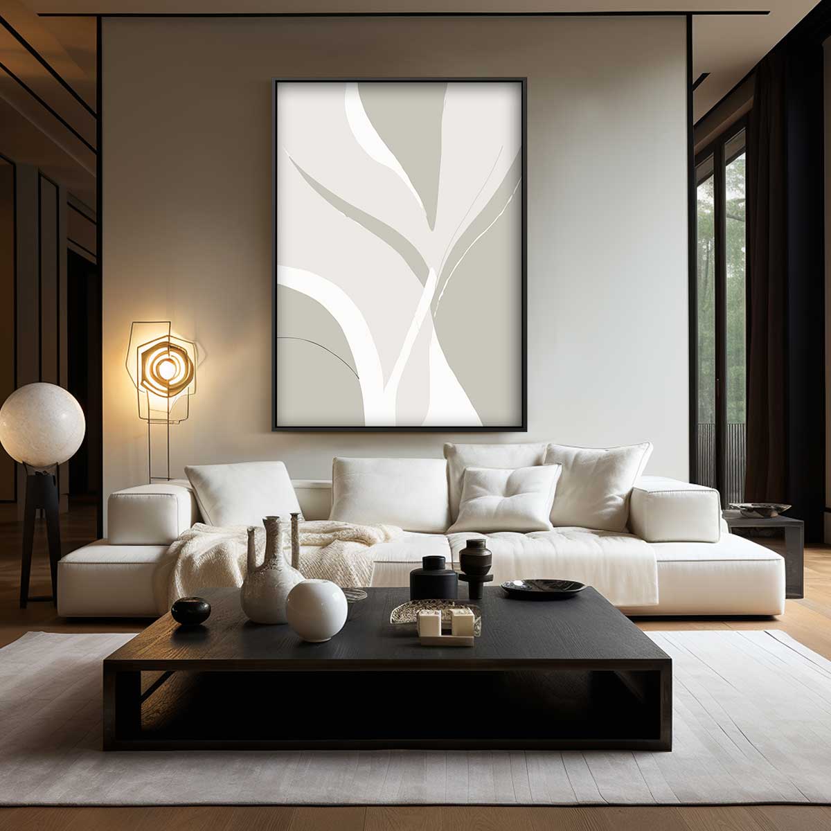 Abstracte Vloeiende Vormen – modern portret kunstwerk van WallArtistic