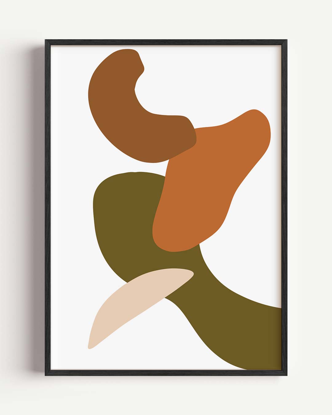 Warme Abstracte Vormen – kleurrijke abstracte portret poster als wanddecoratie