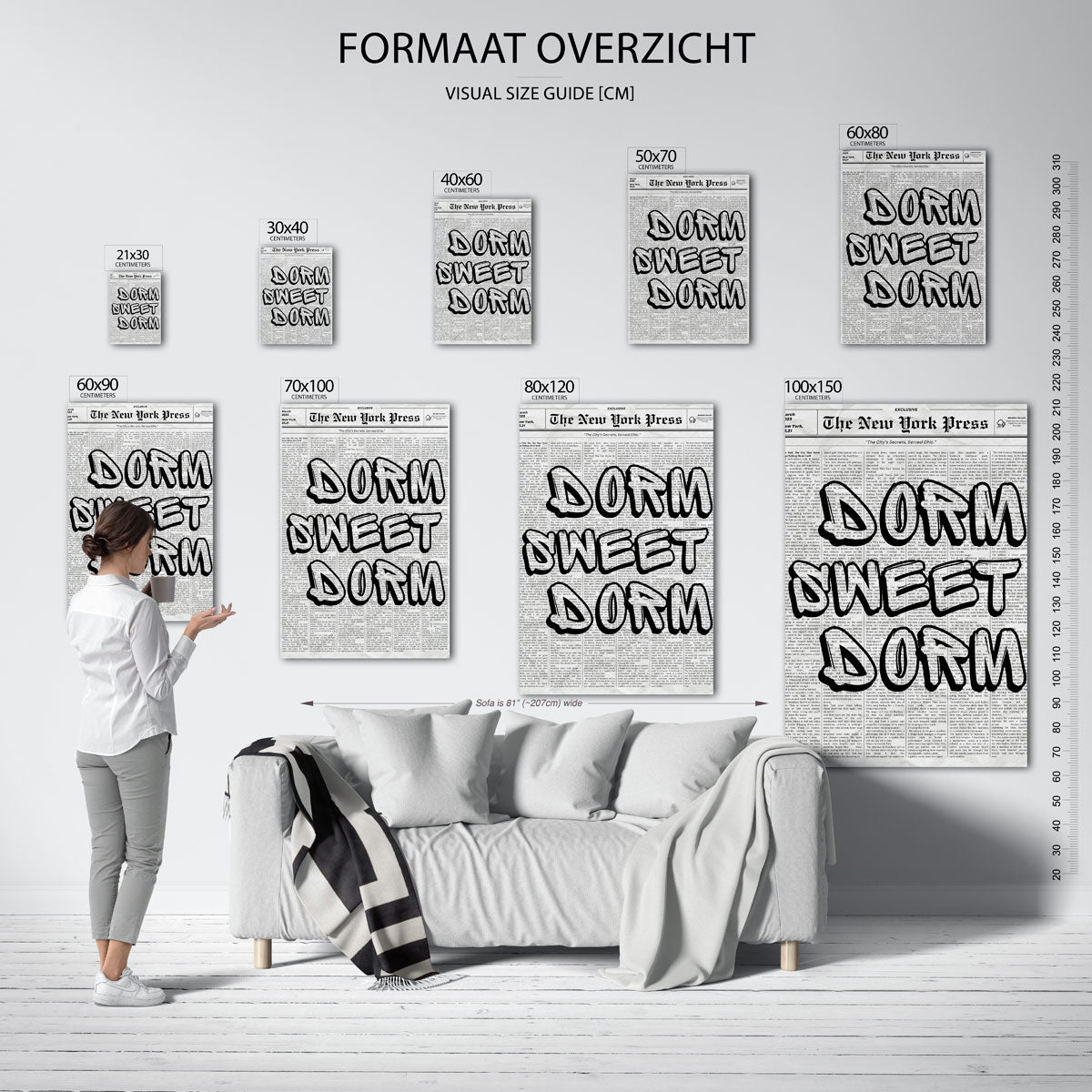 Dorm sweet dorm – staande muurposter in Pop Art stijl