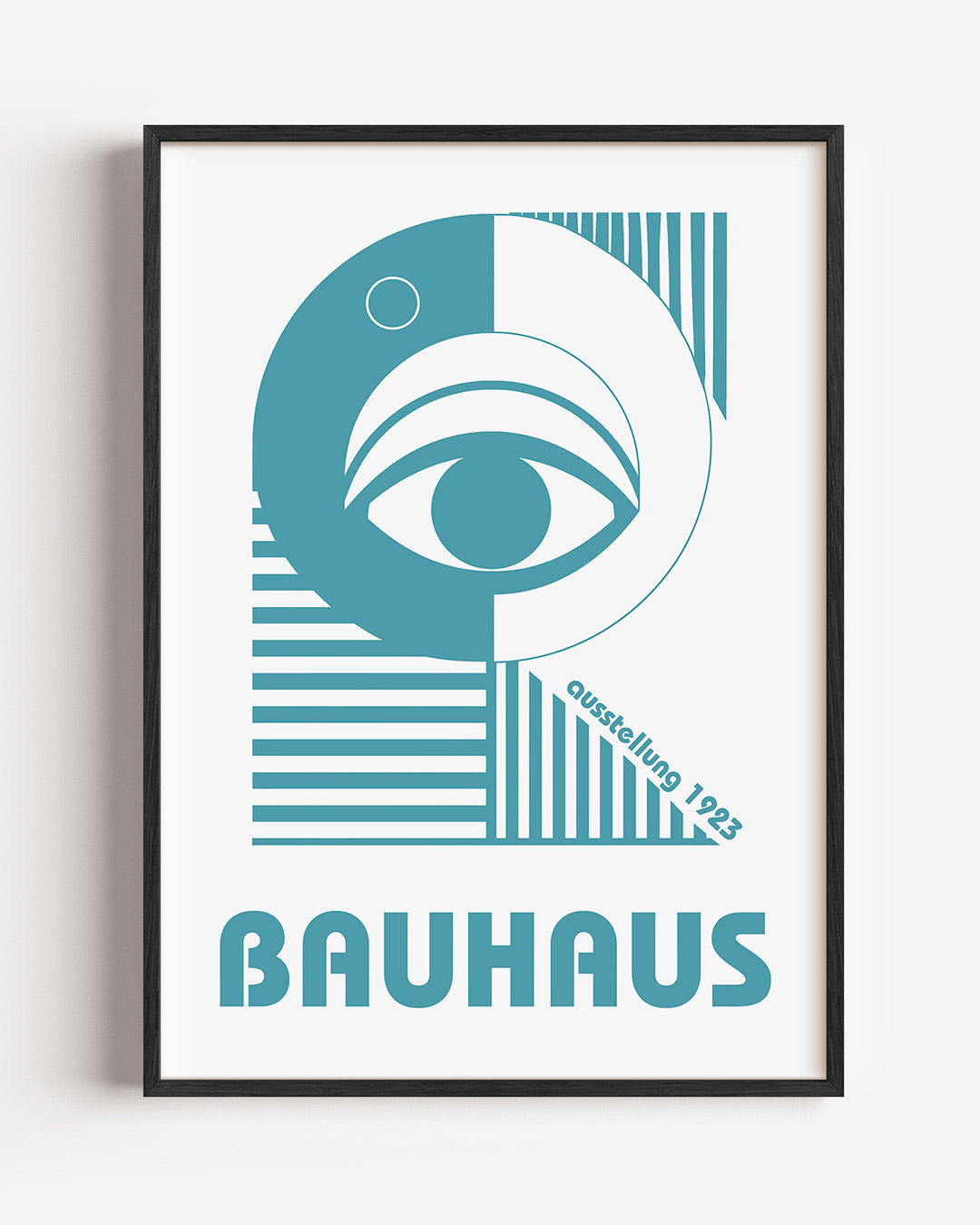 Oog en lijnen – staande Bauhaus poster als wanddecoratie