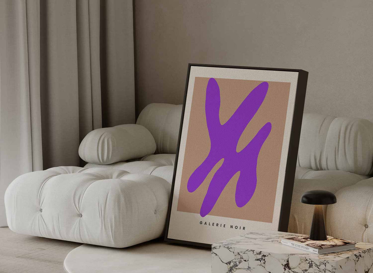 Vrolijke Paarse Abstractie – canvas kunstwerk als wanddecoratie