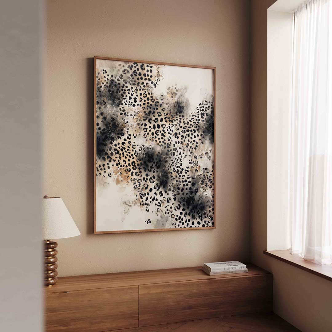 Luipaardpatroon – safari wandkunst als portret poster