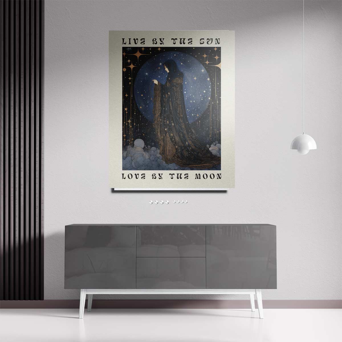 Magische Maanwandelaar – staande wandkunst voor woonkamer of interieur