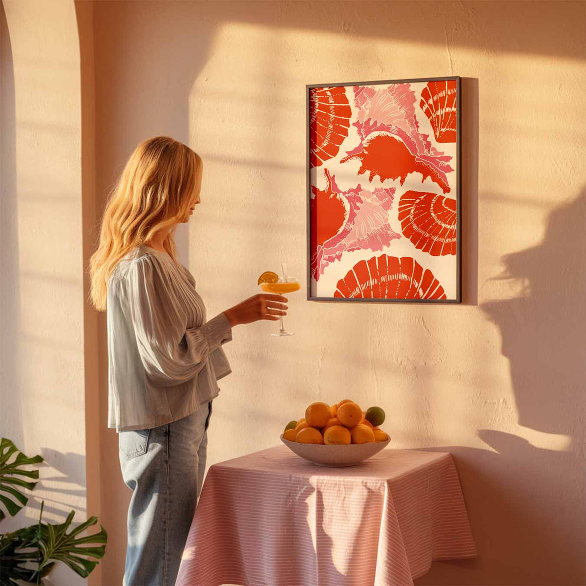 Schelpensymfonie – zeedierenposter als moderne staande wanddecoratie