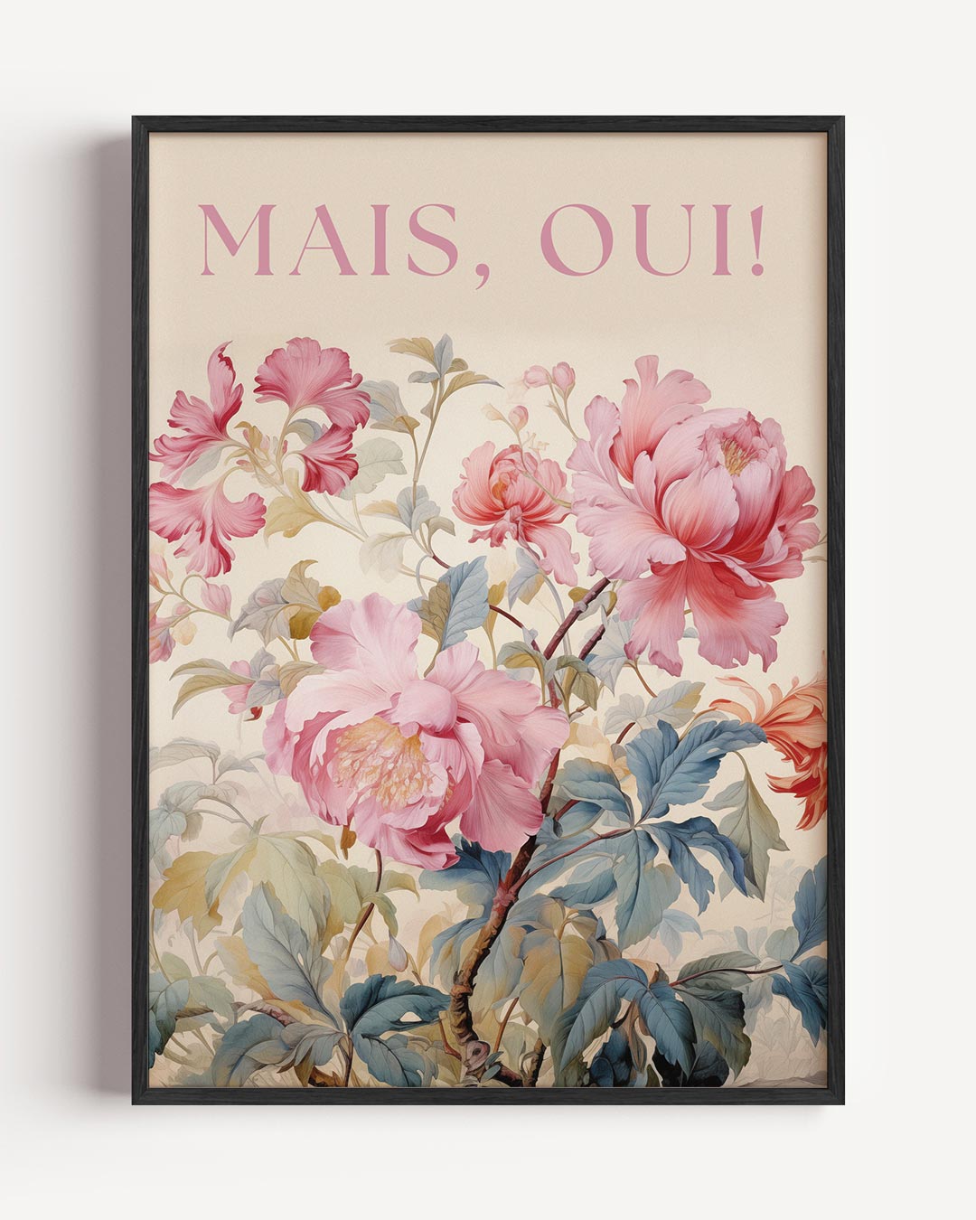 Romantische Bloemenpracht – typografie portret poster als wanddecoratie