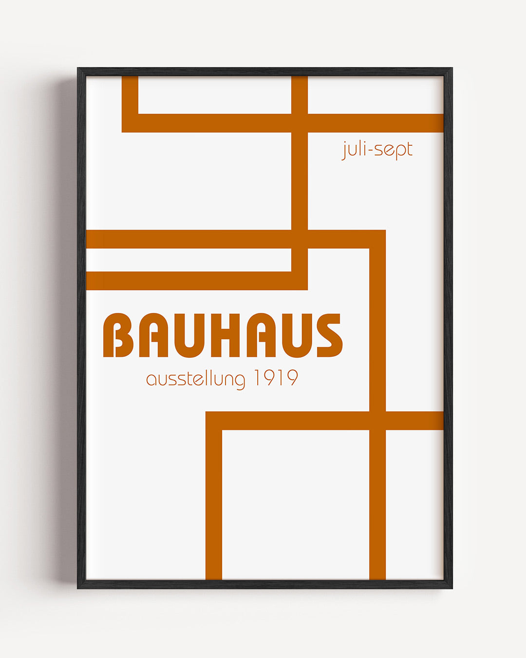 Lijnenspel en kleur – staande Bauhaus poster als wanddecoratie