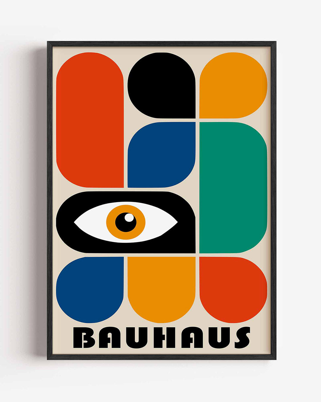 Vorm en kleur – staande Bauhaus poster als wanddecoratie