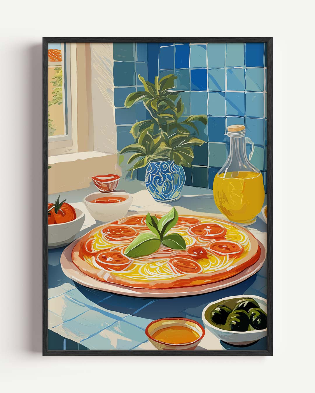 Mediterrane Keuken – keuken portret poster als wanddecoratie
