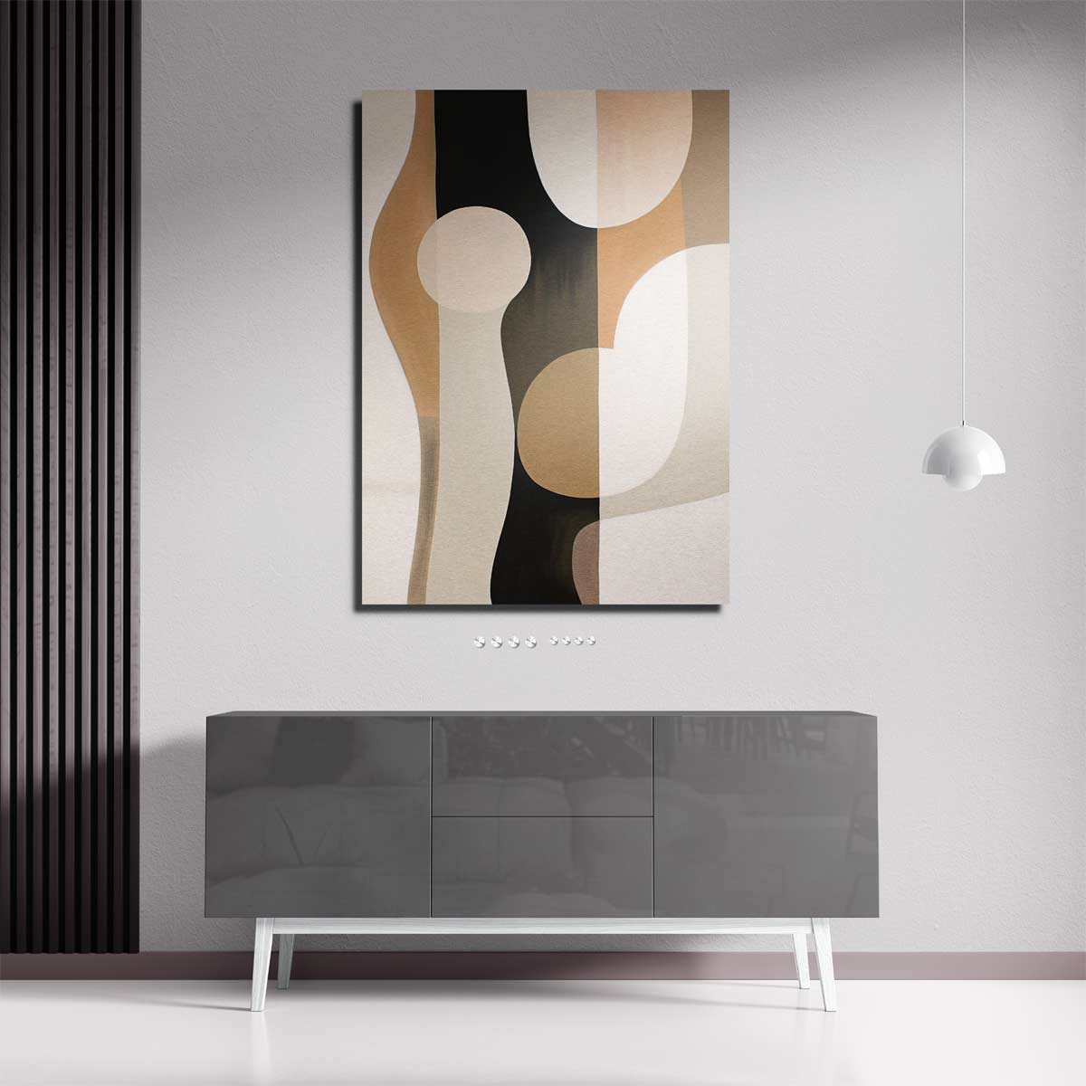Abstracte Elegantie in Aardetinten – portret kunstwerk als wanddecoratie, afbeelding 18