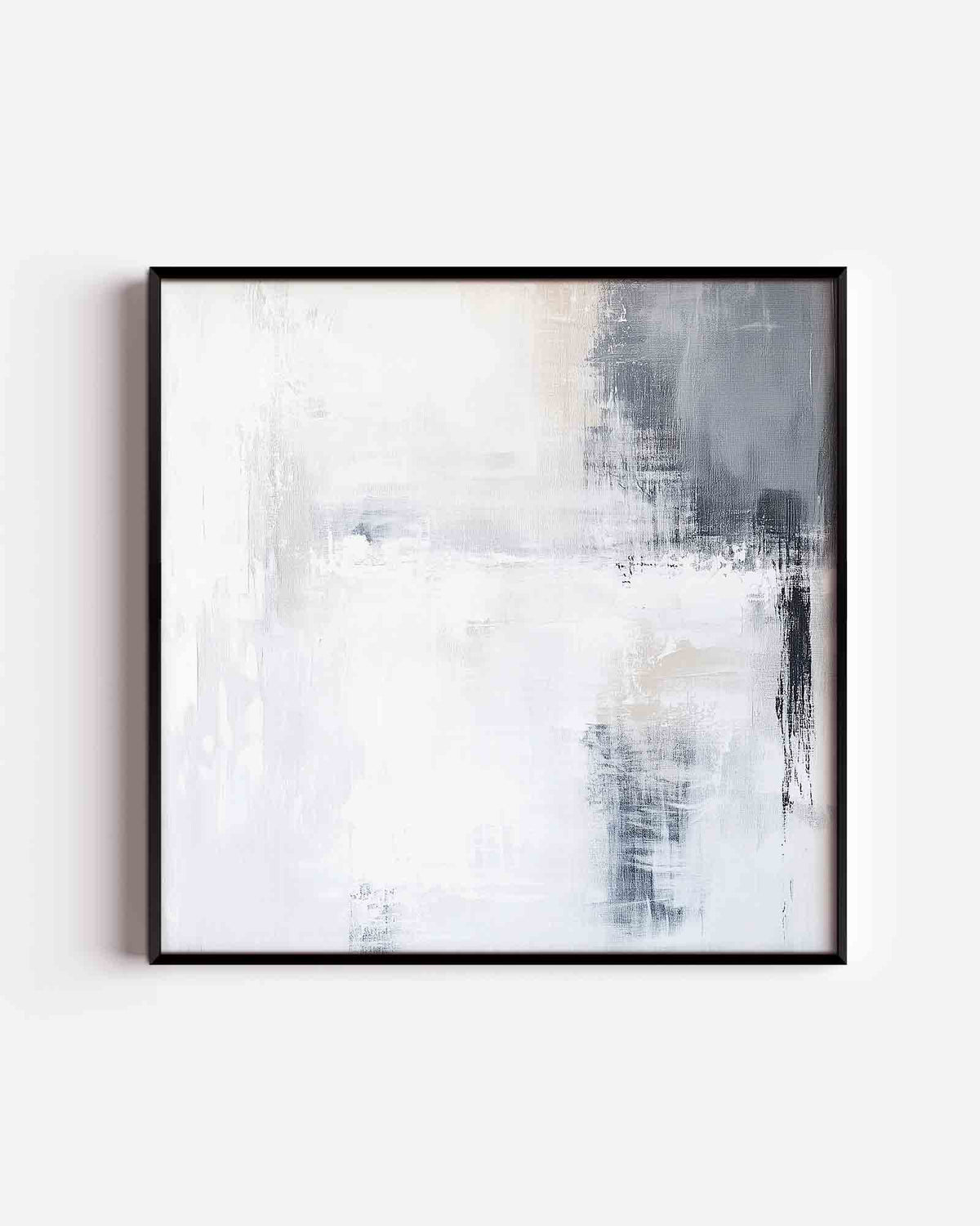 Abstracte grijs en wit – abstracte vierkante poster als wanddecoratie