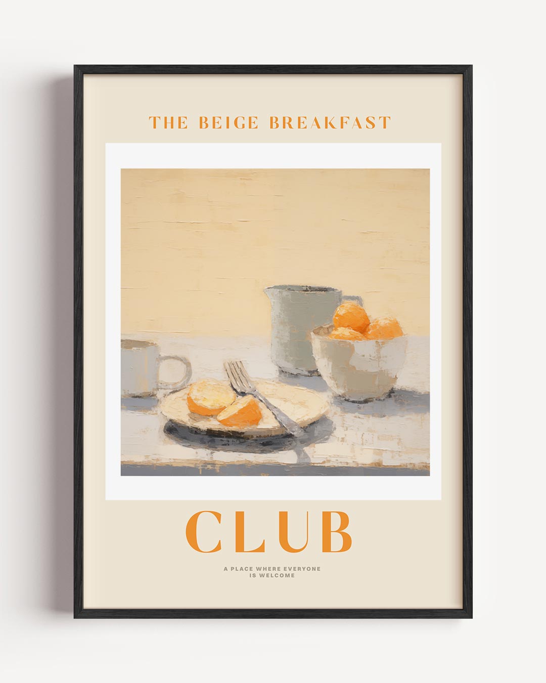 De Beige Ontbijtclub – keuken portret poster als wanddecoratie