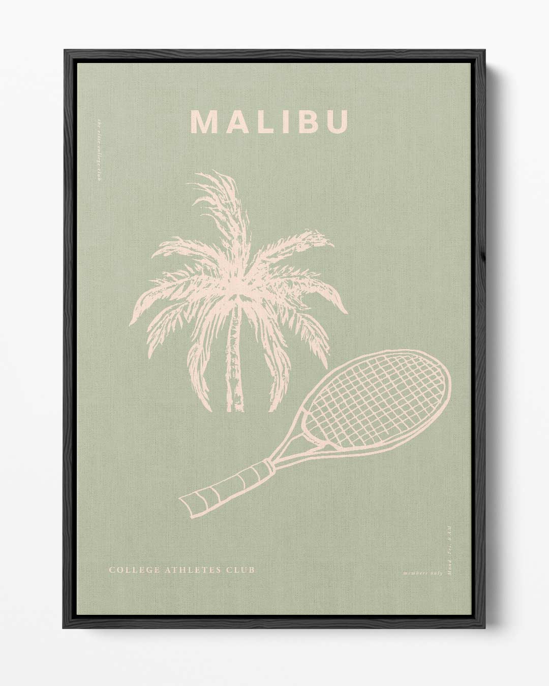 Malibu Tennis Avontuur – portret kunstwerk als wanddecoratie
