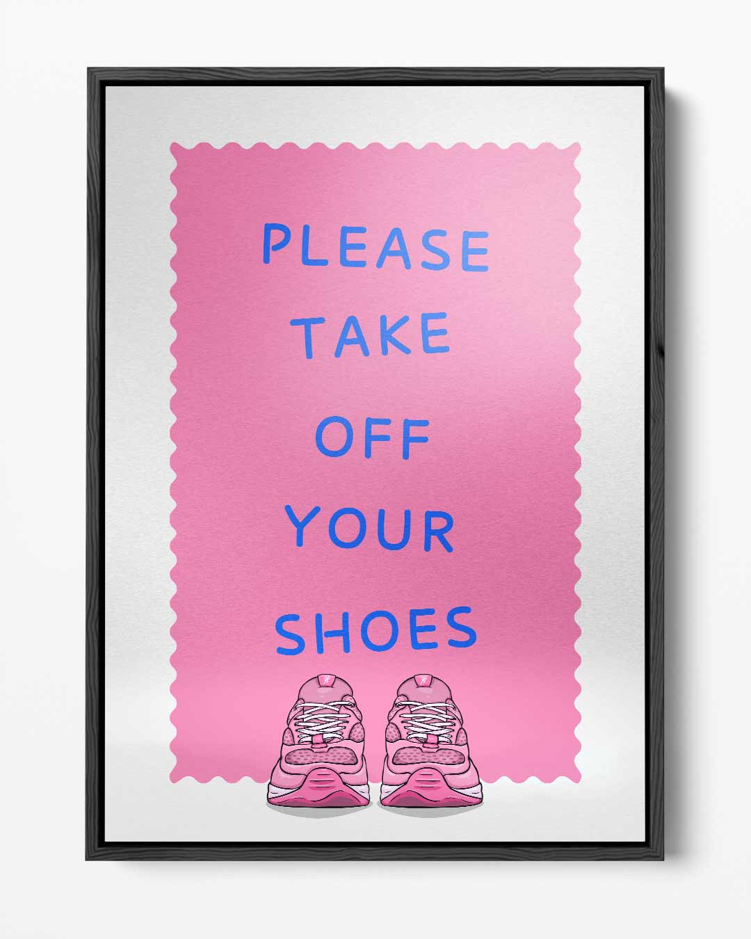 Welkomstposter met Sneakers – portret kunstwerk als wanddecoratie