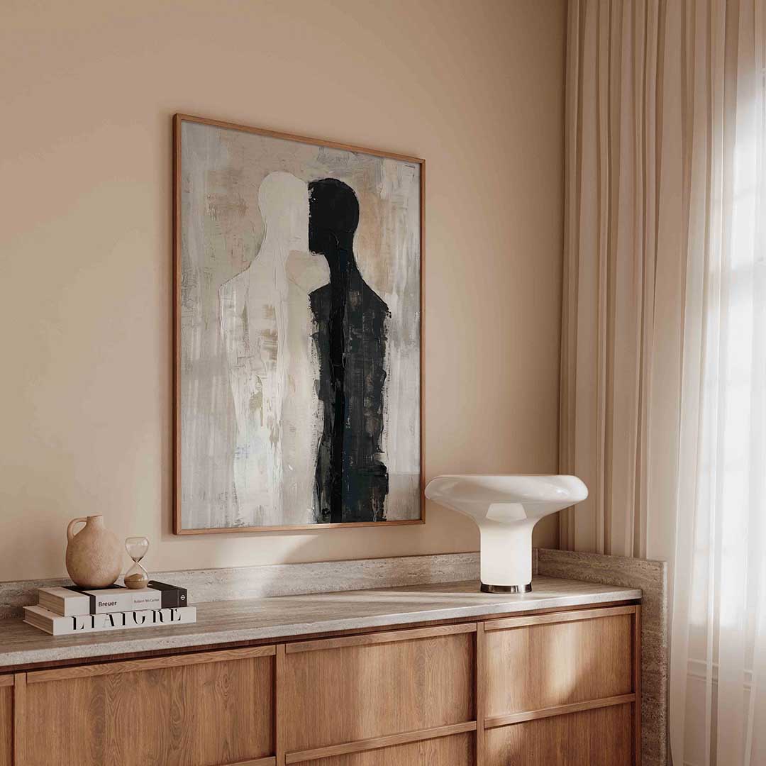Twee figuren – abstracte poster in staand formaat