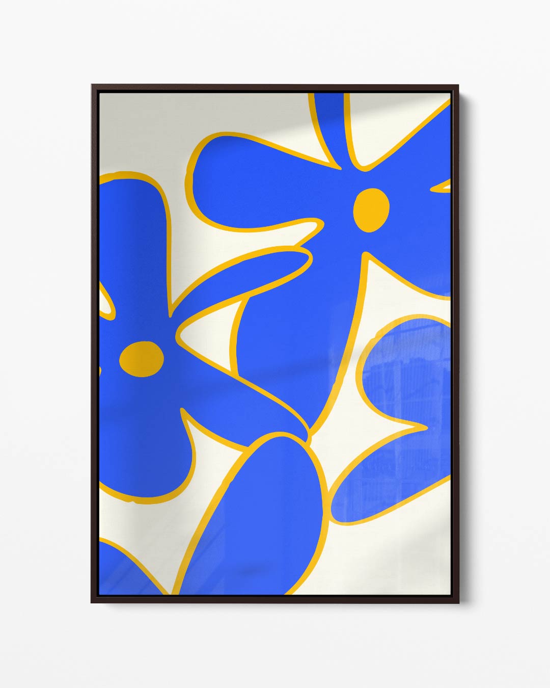 Bloemenpracht in Blauw – portret kunstwerk als wanddecoratie