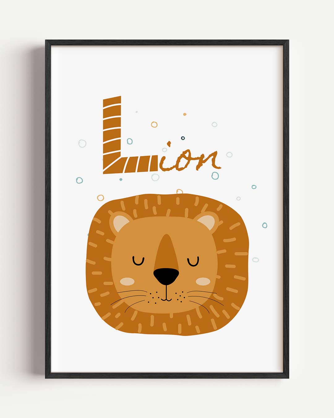 Slaap Zachte Leeuw – kids portret poster als wanddecoratie