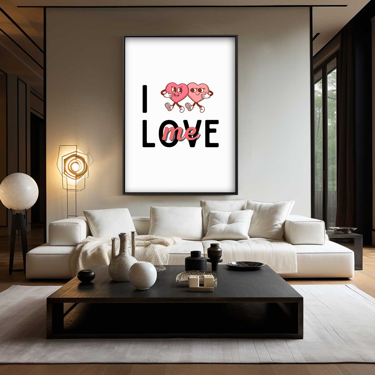 Liefdevolle Hartjes Illustratie – staand kunstwerk voor modern interieur