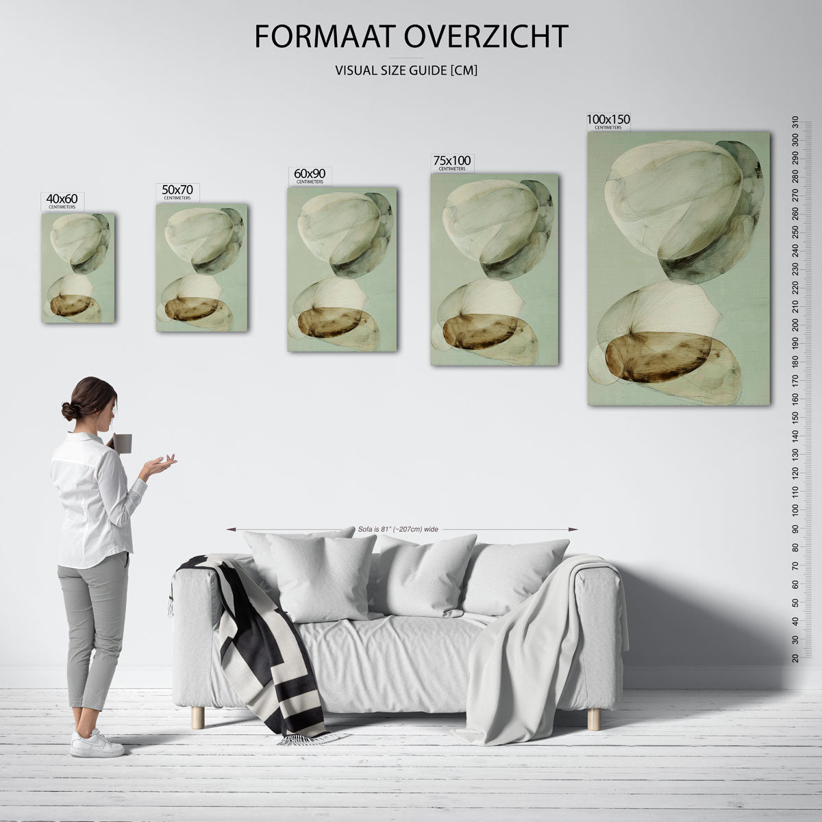 Organische vormen compositie – staande wanddecoratie van WallArtistic