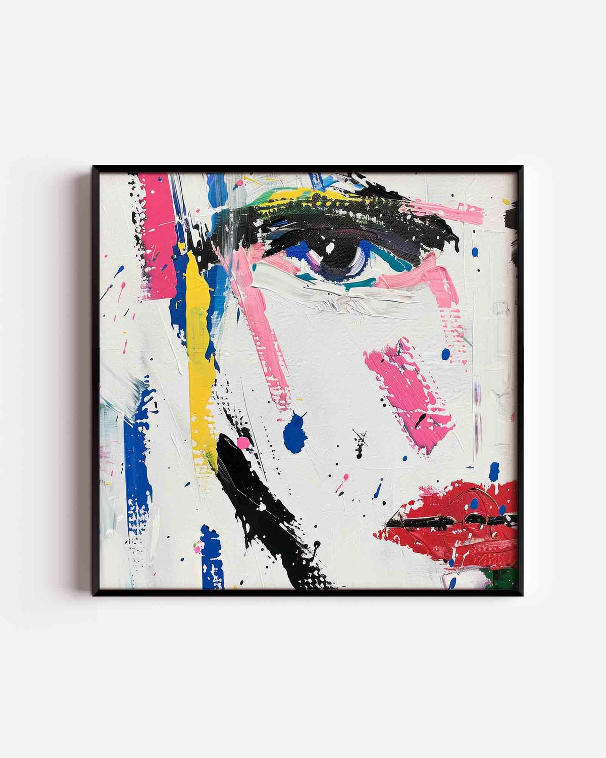 Abstract gezicht – kleurrijke illustratie poster als wanddecoratie