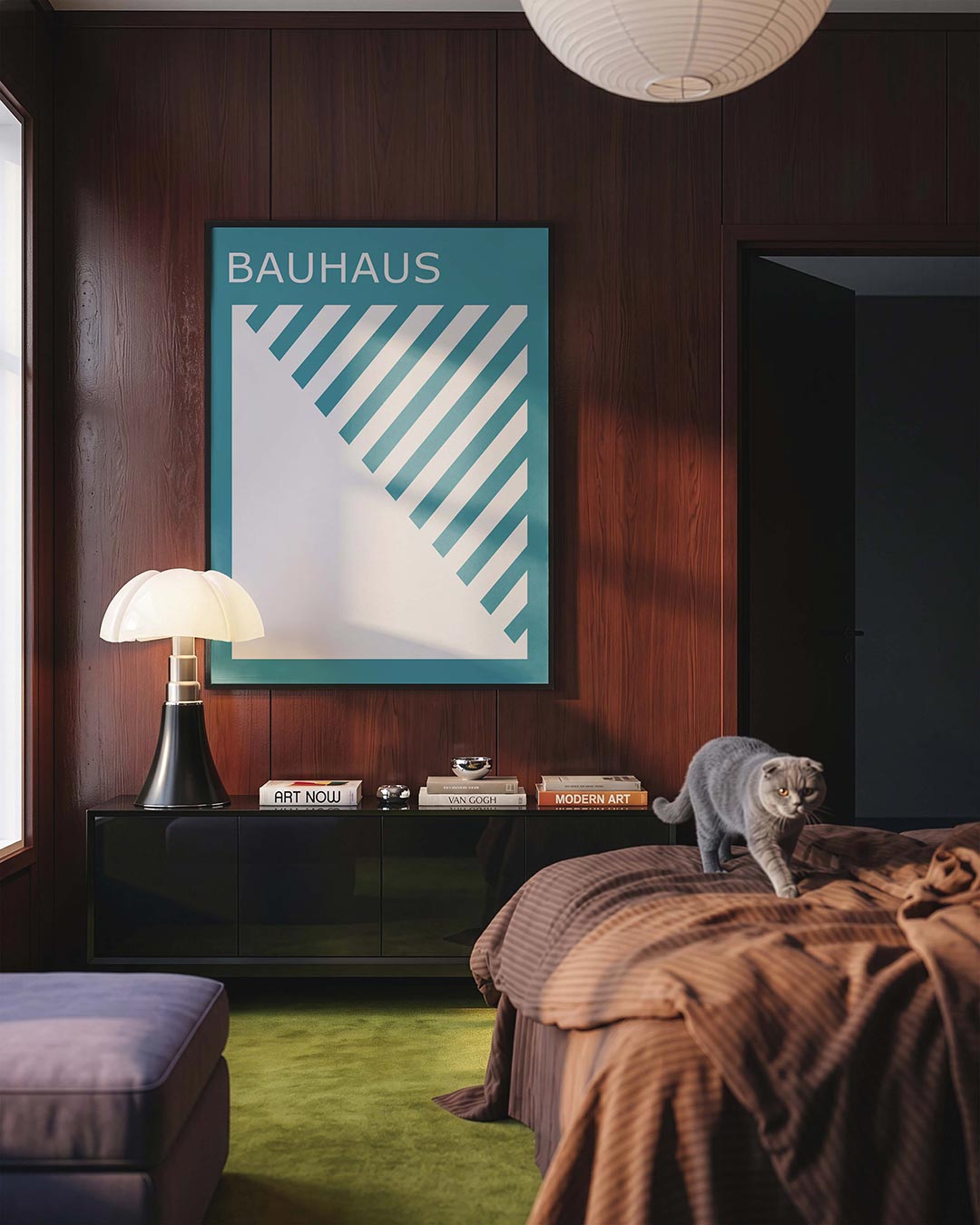 Lijnen en vlakken – geometrische Bauhaus poster in staand formaat