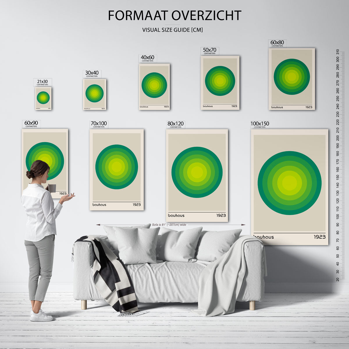 Cirkelvormen en kleur – geometrische poster in Bauhaus-stijl van WallArtistic