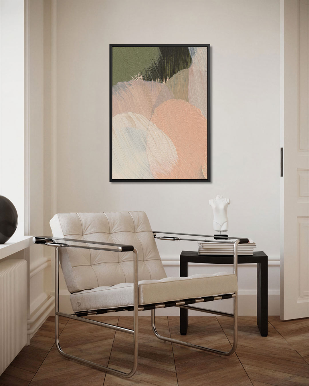Organische kleurencompositie – kunstwerk als stijlvolle wanddecoratie