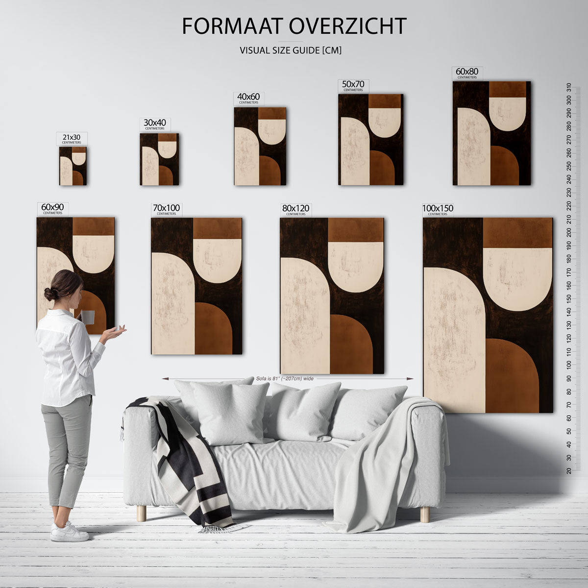 Abstracte vormen – staande muurposter voor een modern interieur