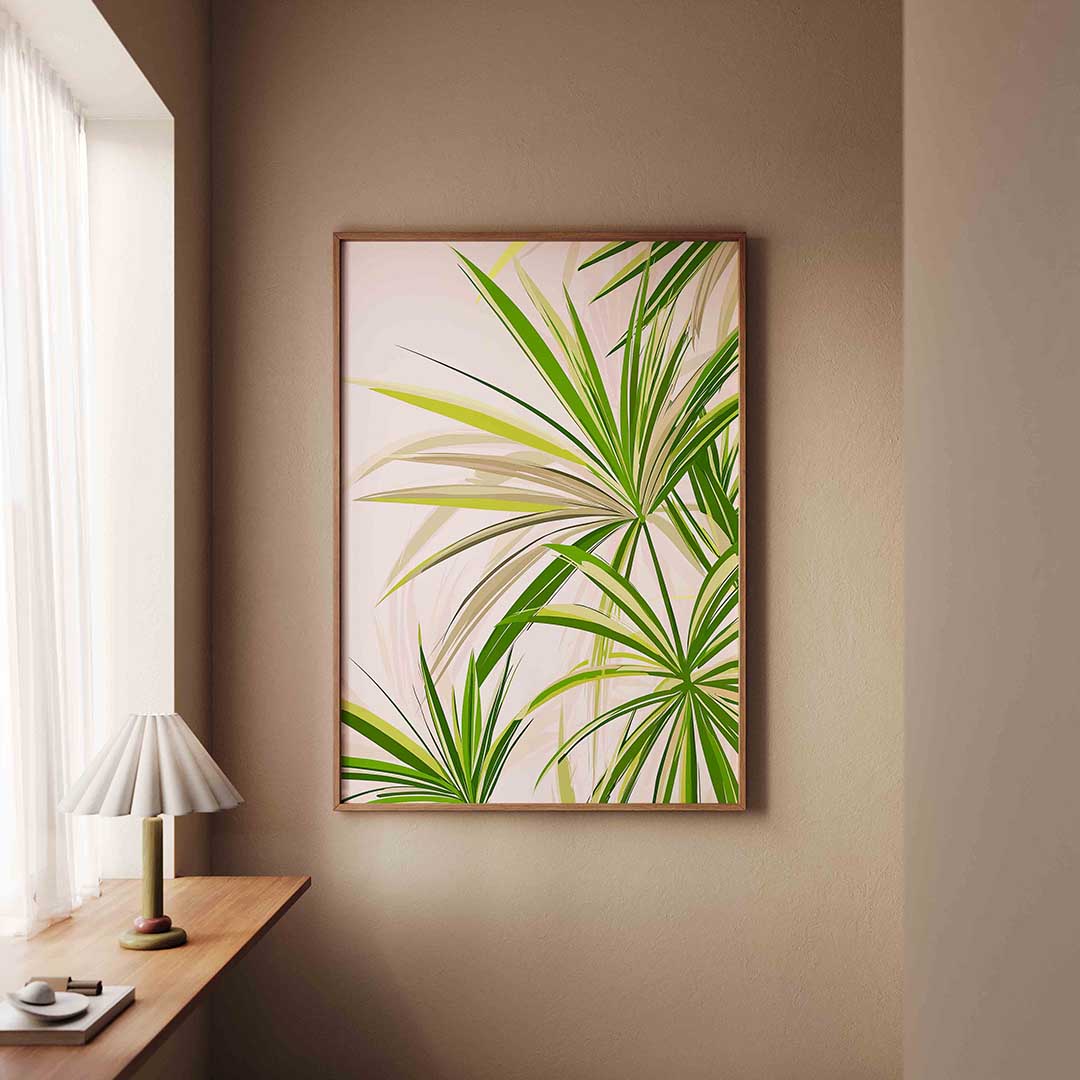 Groene bladeren – staande jungle wanddecoratie van WallArtistic